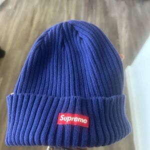 Supreme Ribbed Knit Purple Beanie